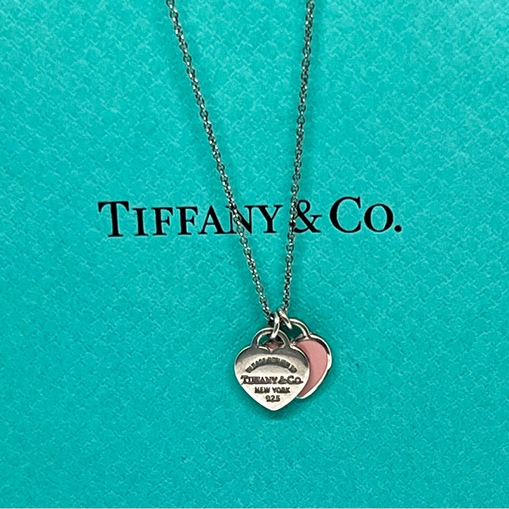 Return to Tiffany®
Pink Double Heart Tag Pendant in Silver, Mini